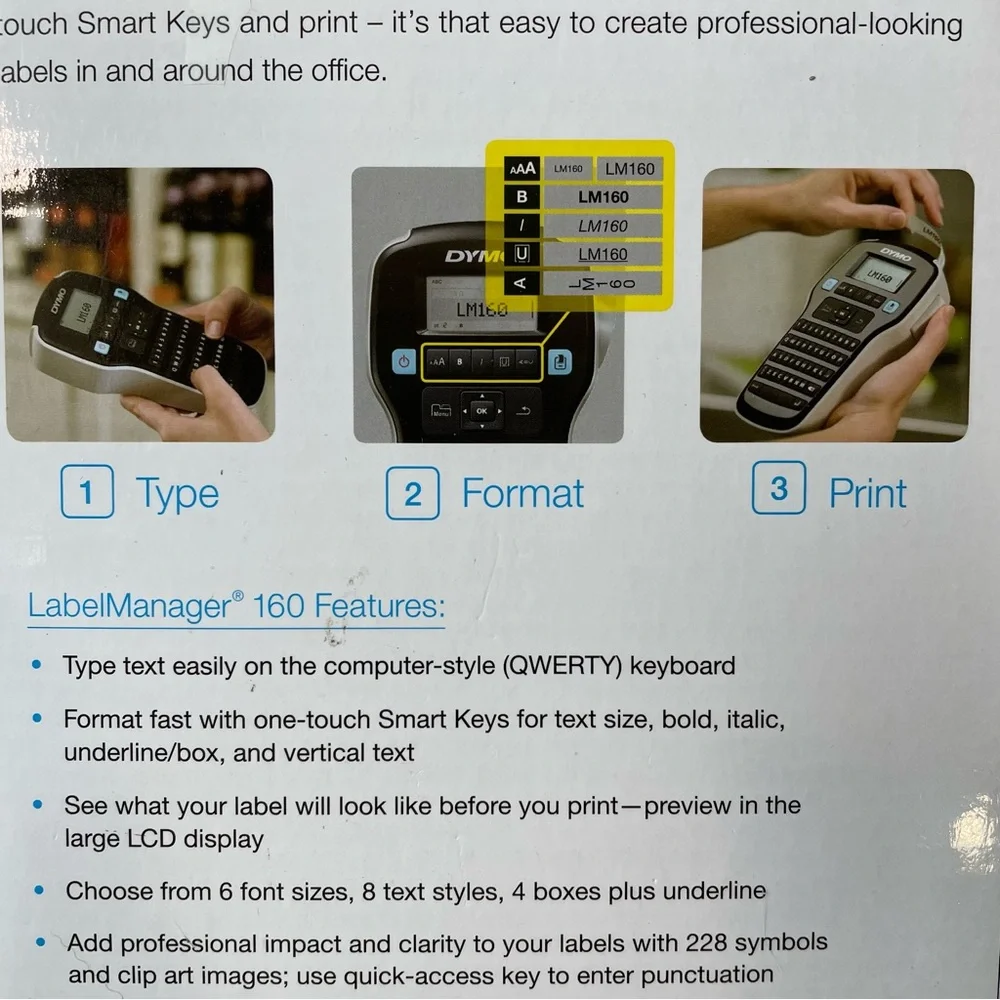DYMO Label Maker 160 EASY TO USE Smart Keys new in box